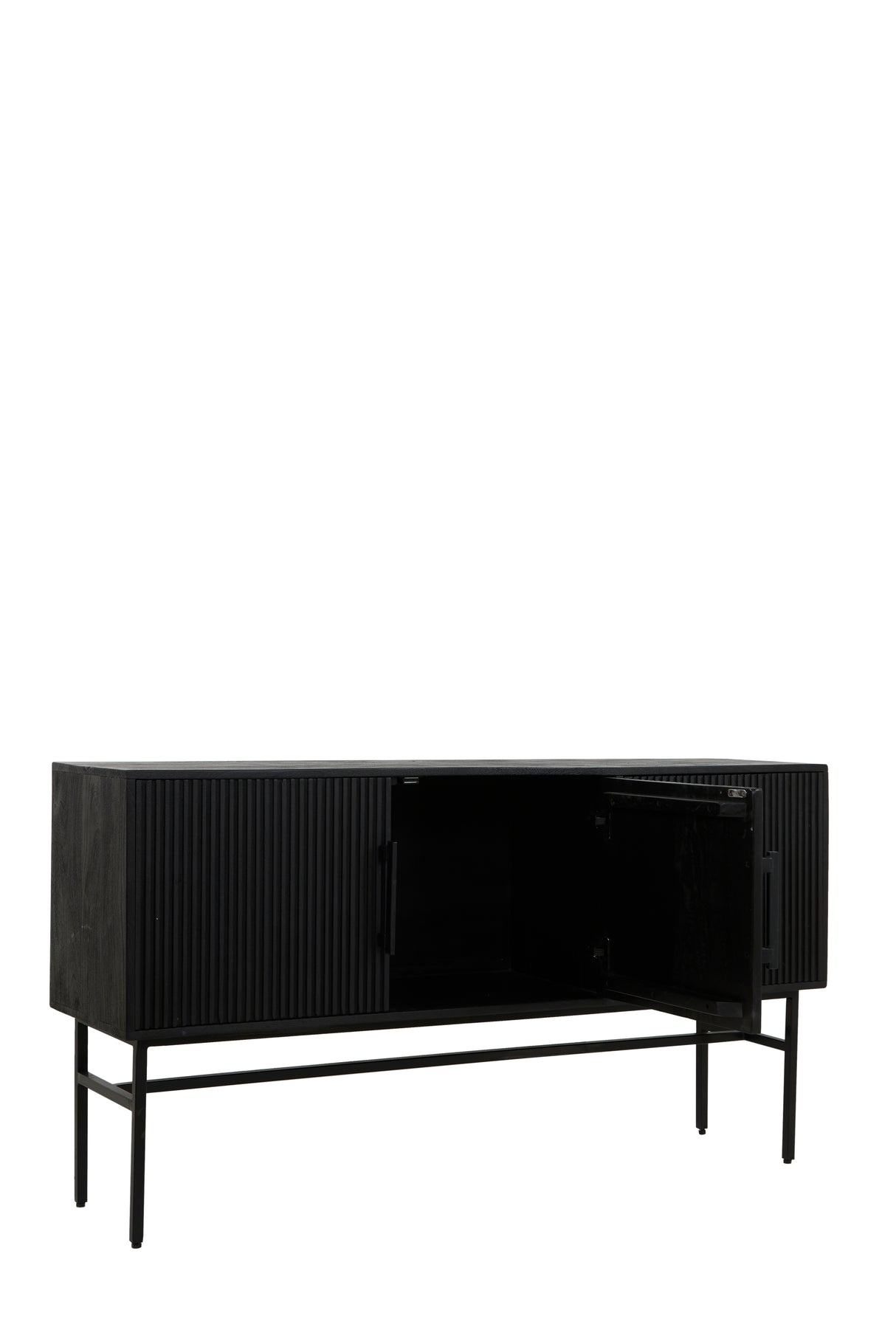 Sleek Black Abage Wood Cabinet 150x40x80 cm