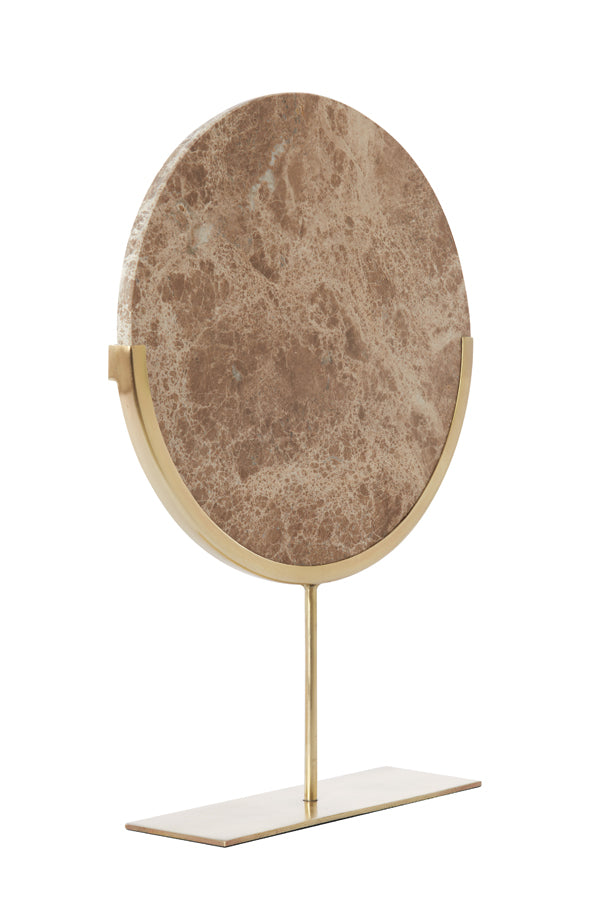 Elegant Brown Marble Sculpture on Base - Dimensions 35x10x51.5 cm