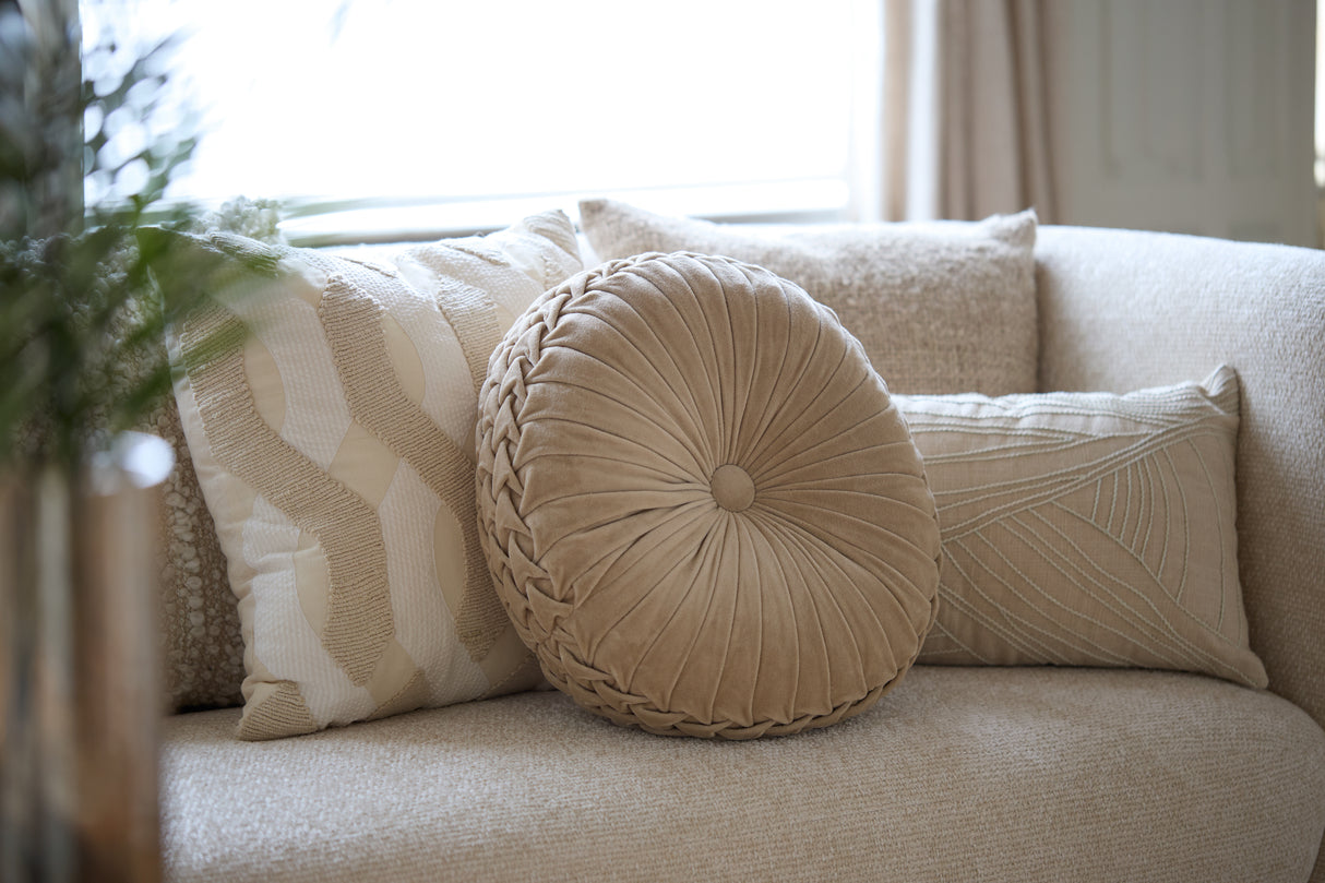 Textured Sandstone Lumbar Cushion 60x30 cm