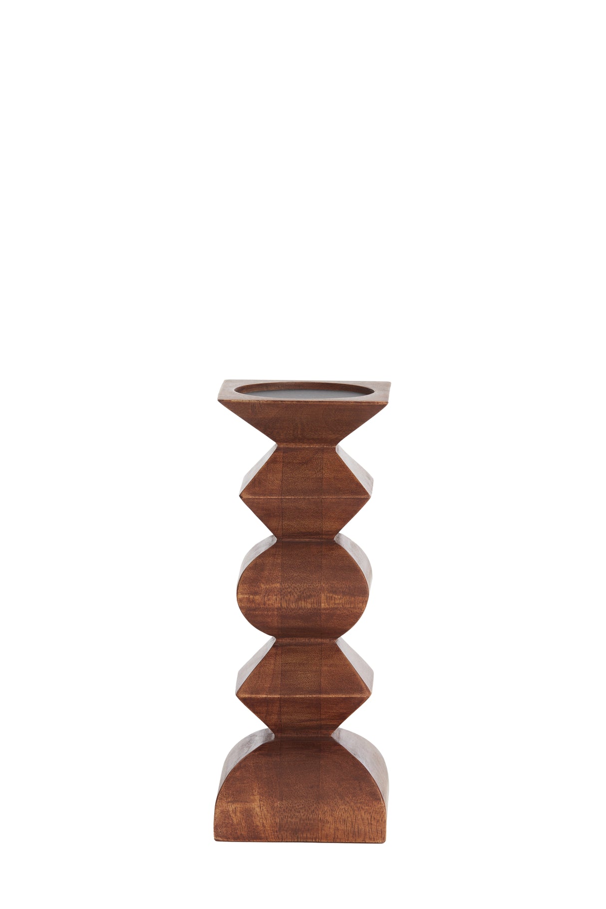 Rustic Alverca Wood Candle Holder - 10.5cm x 26cm Diameter