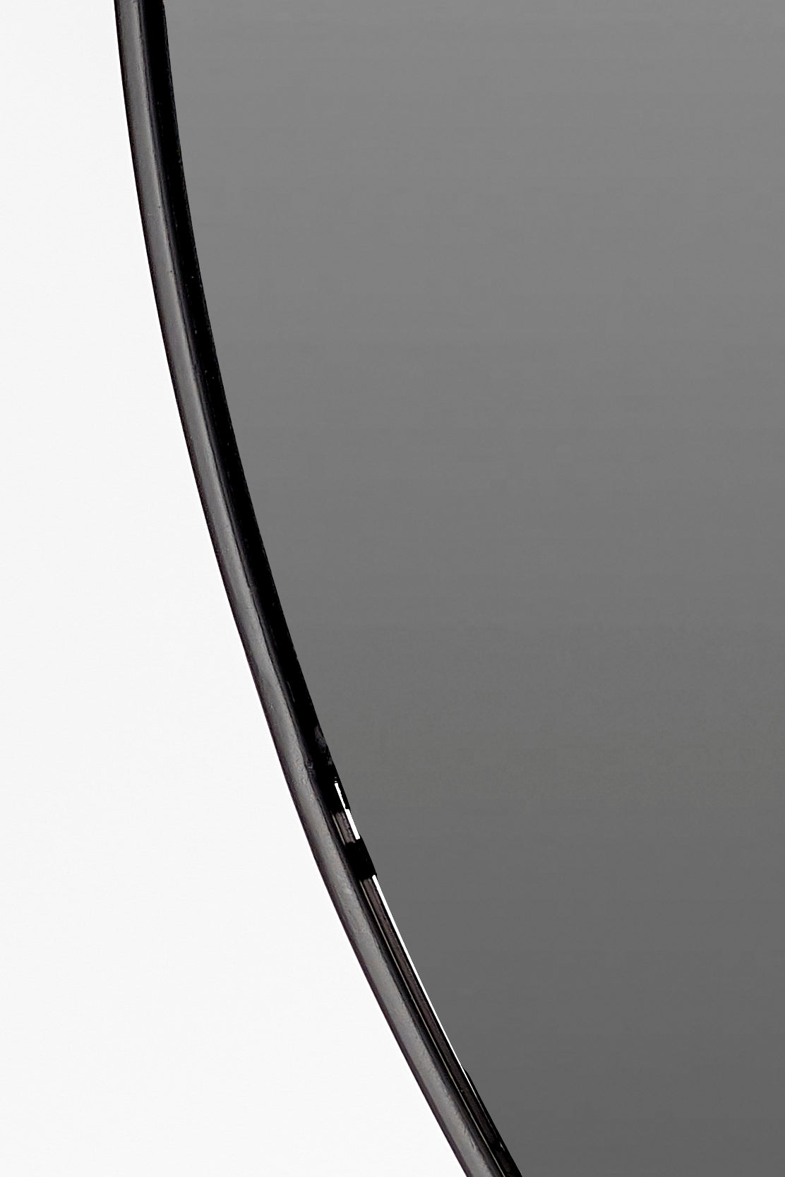 50 cm Round Smoked Glass Mirror with Black Frame