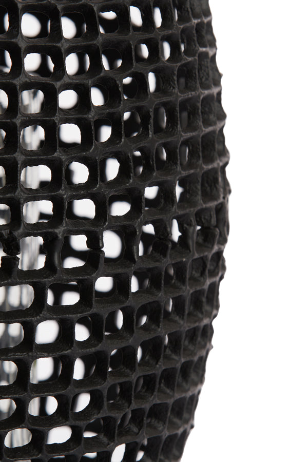 Storm Lamp Ø31x50 cm – Matte Black & Clear Glass Design