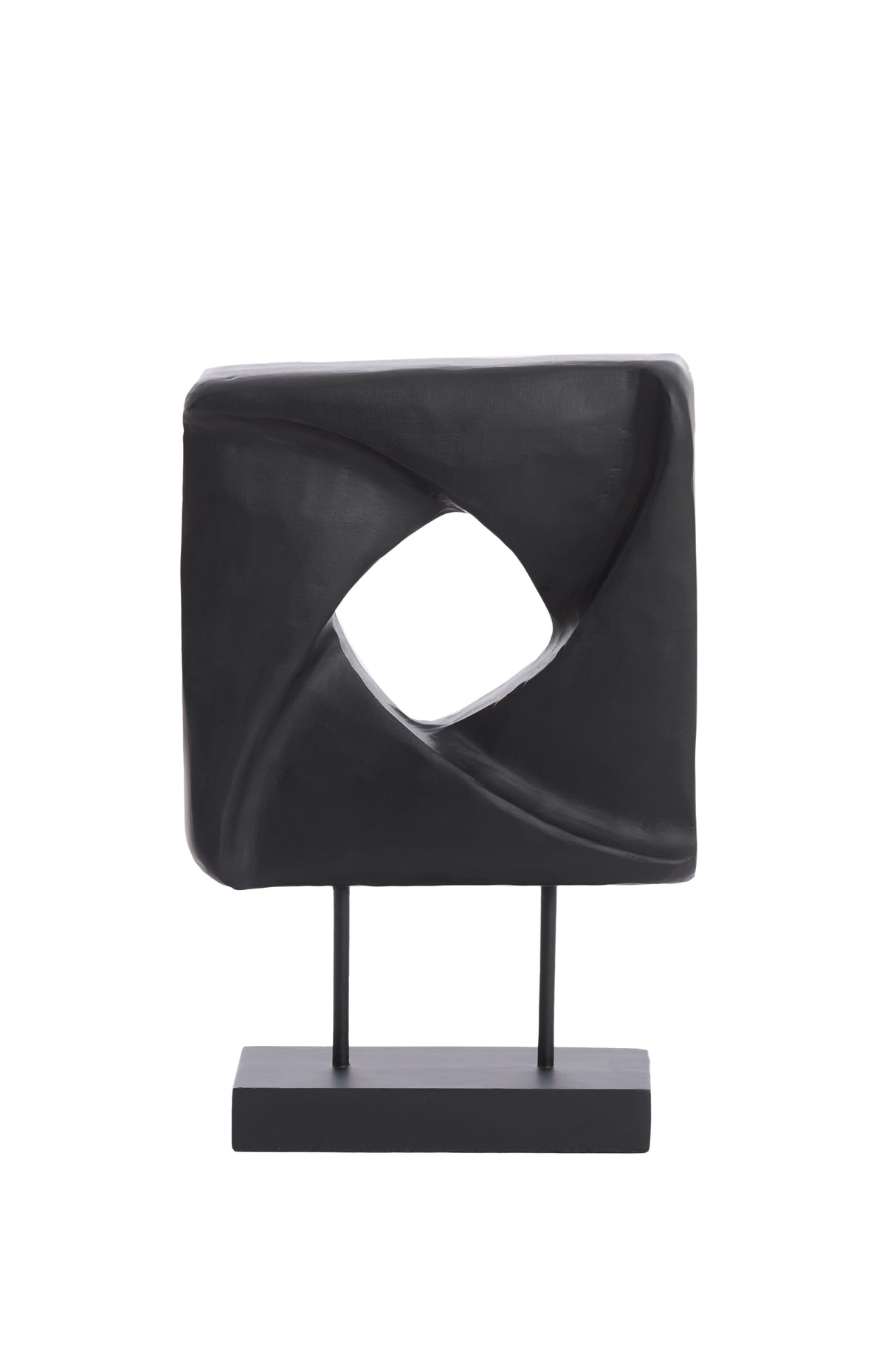 Elegant Black Wooden Ornament on Base - 26x9x38.5 cm