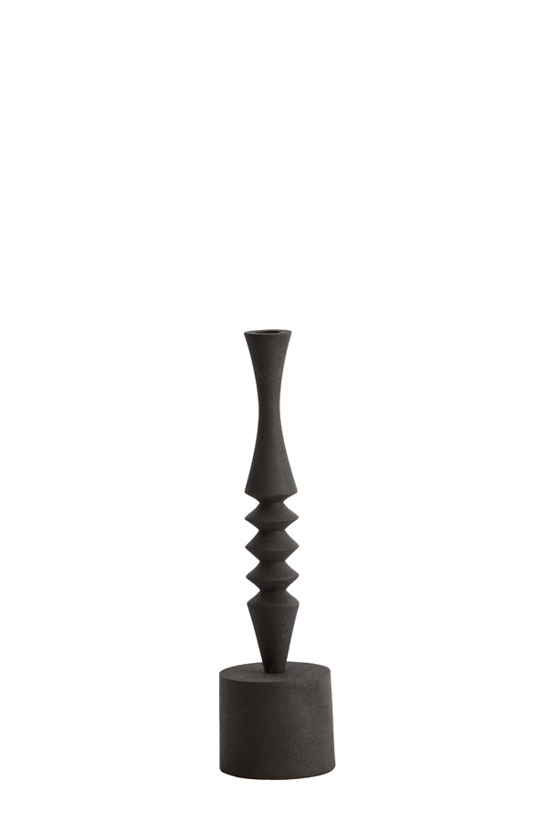 Elegant Matte Black Candle Holder - 10x35 cm Mistry Design