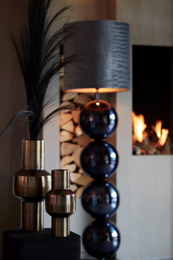 Elegant Black Nickel Vase, 14x30 cm - Senuma Collection