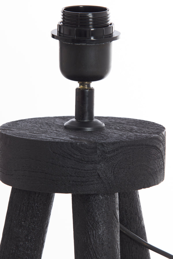 Stylish Tripod Floor Lamp 52x52x122 cm - Ilias Black Wood Finish