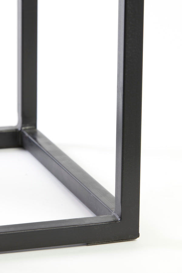 Bryson Wood Matte Black Nesting Console Set - Sleek Modern Design in 100x30x70 and 120x40x82 cm Dimensions