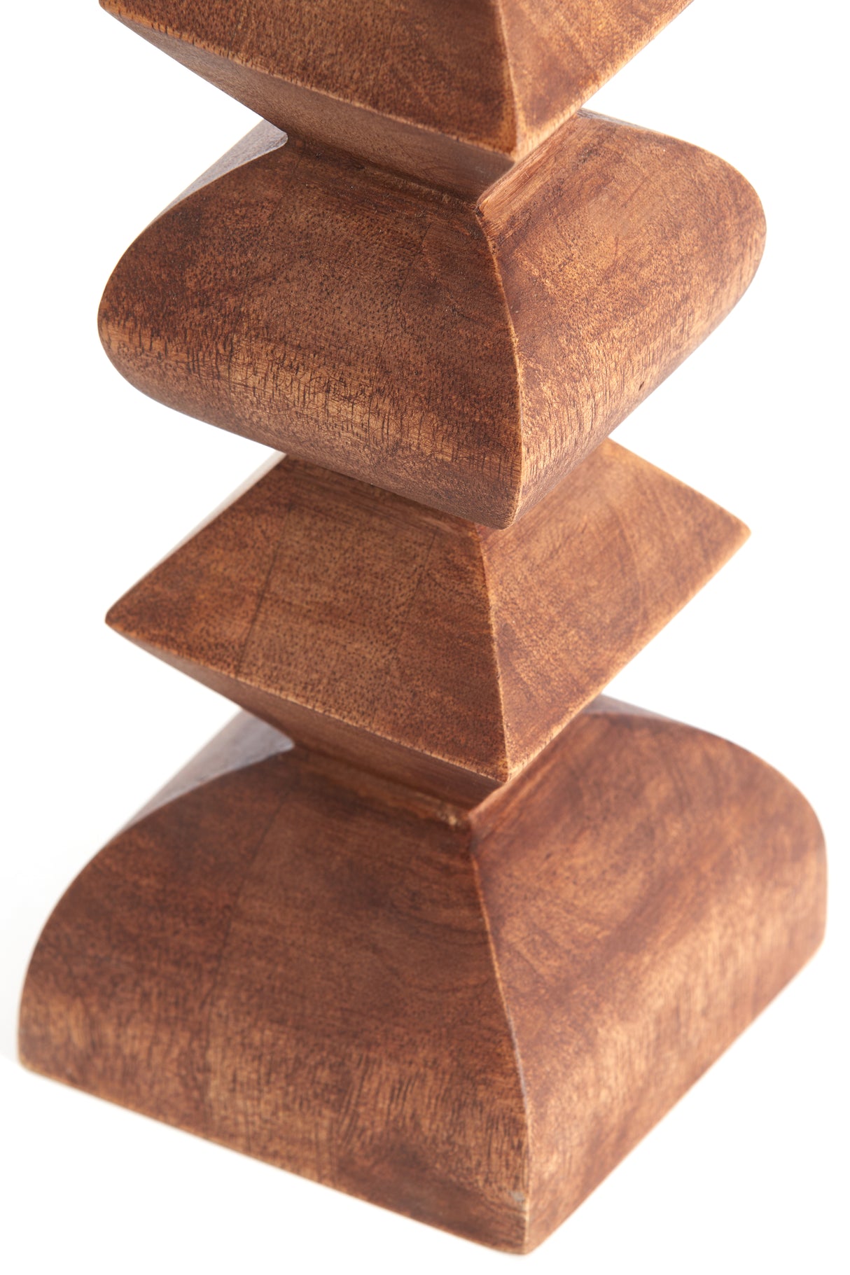 Rustic Alverca Wood Candle Holder - 10.5cm x 26cm Diameter