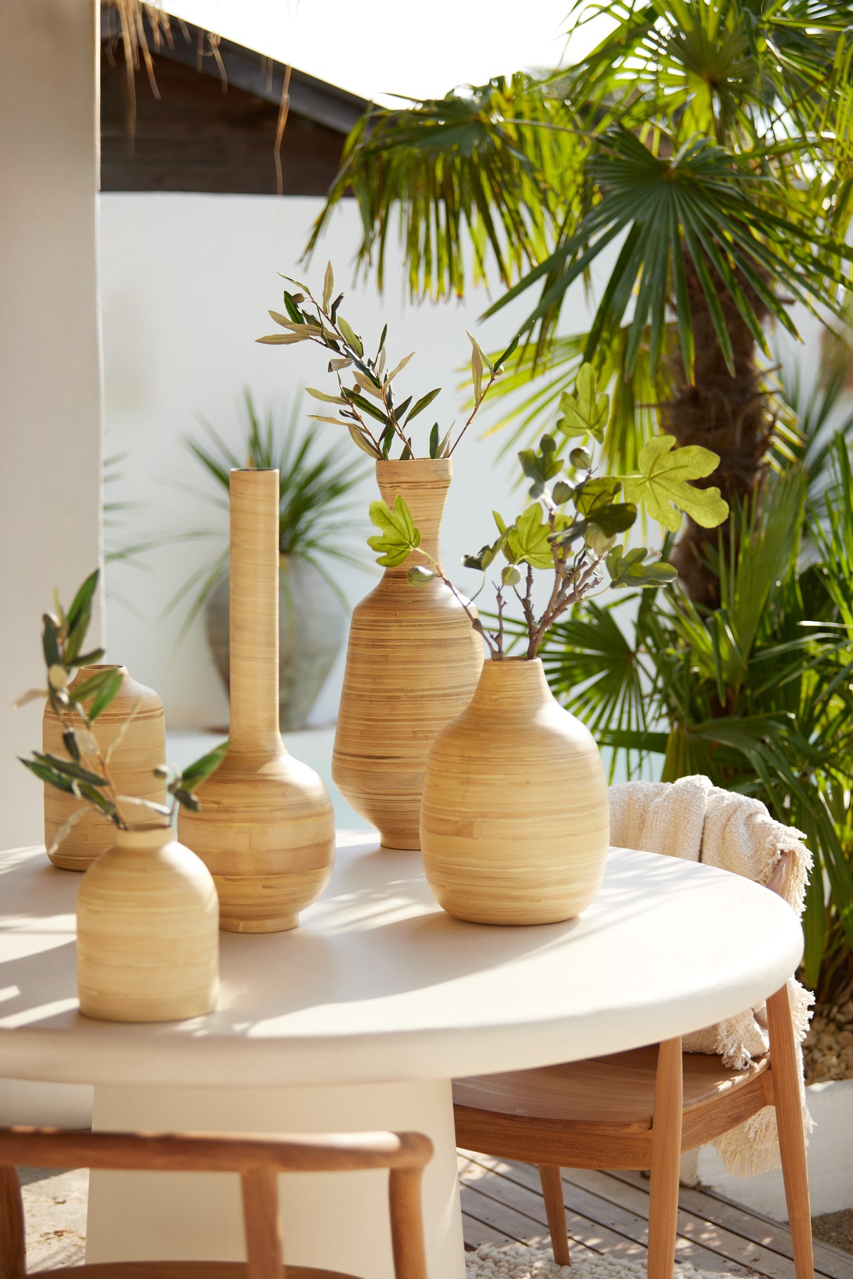 Decorative Bamboo Vase Ø26x58 cm Tulua Natural