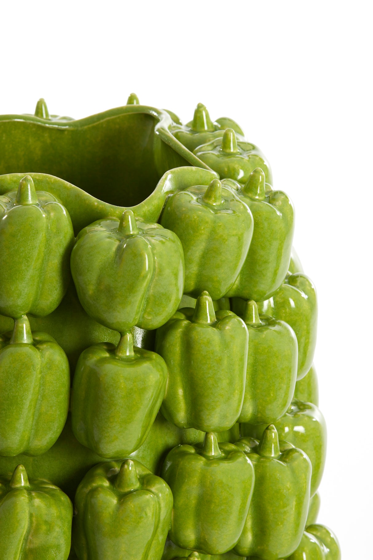 Glossy Green Bellpepper Ceramic Vase - 35x33x47 cm Modern Décor