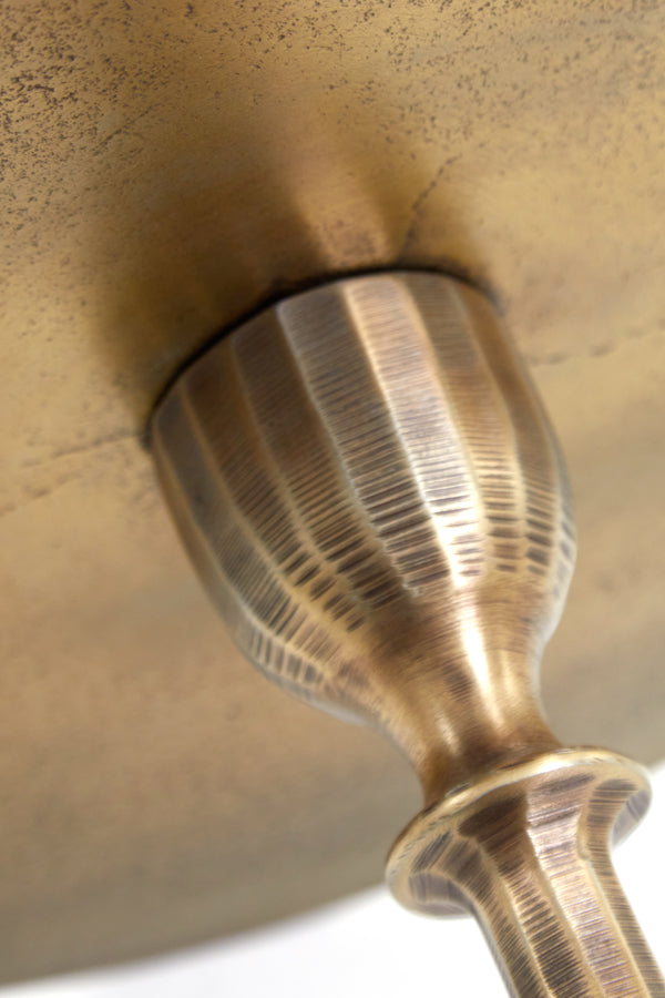 Round Side Table in Antique Bronze Finish, 40x50 cm