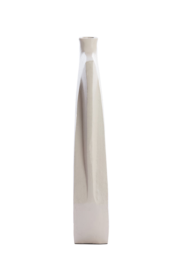 Elegant Makaha Cream Vase: 25x8x51 cm Artistic Design