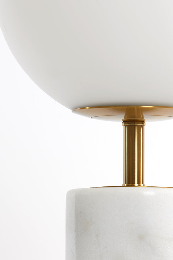 Elegant Medina Table Lamp with Antique Bronze and Frosted White Glass – 20x35 cm