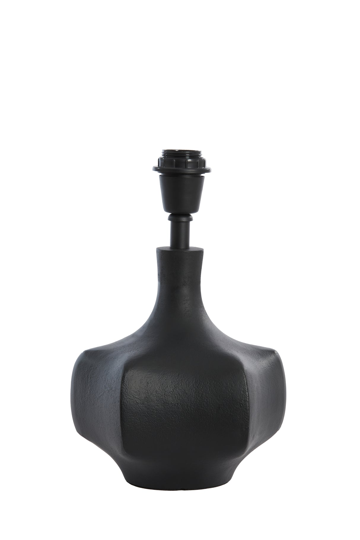 Sleek Matt Black Barrel Lamp Base 19x25 cm