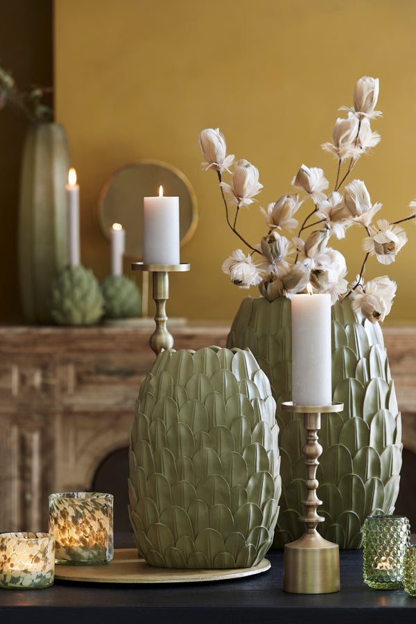 Tall Antique Bronze Candle Holder - Sheva Collection (Ø11x54 cm)