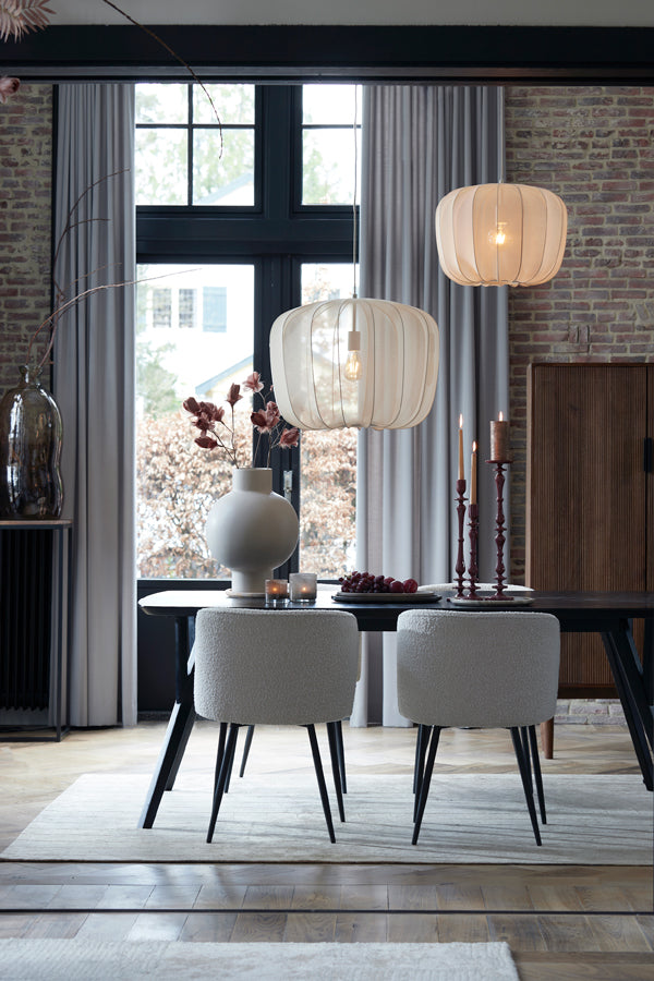 Set of Two Bryson Wood Pillars in Brown-Black Finish, Sizes 30x30x83 cm and 36x36x103 cm