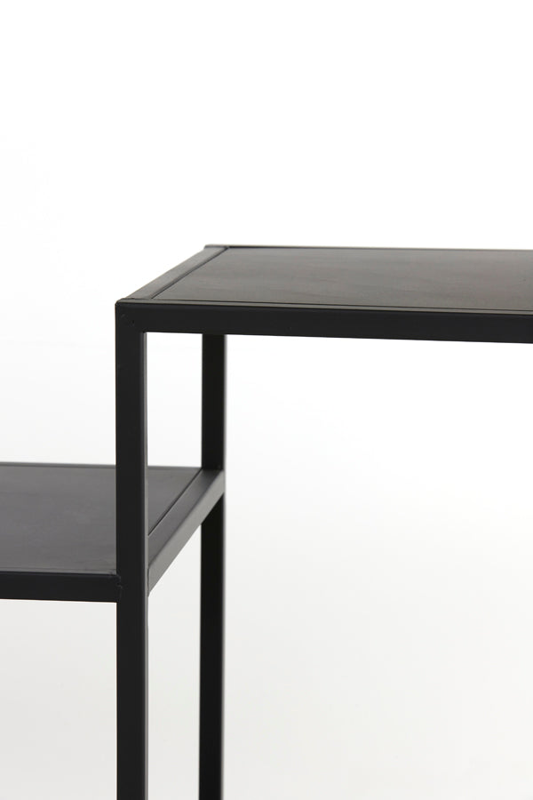 Yvana Matte Black Cabinet with Open Shelving 101x36x200 cm