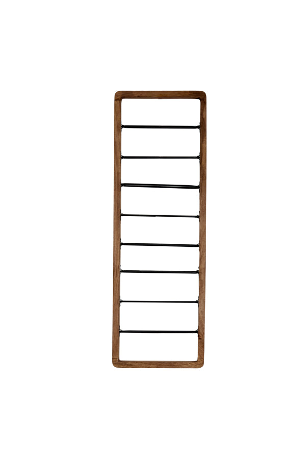 Sorrento Black Matte Wood: 8-Bottle Vertical Wine Rack (40x6x120 cm)