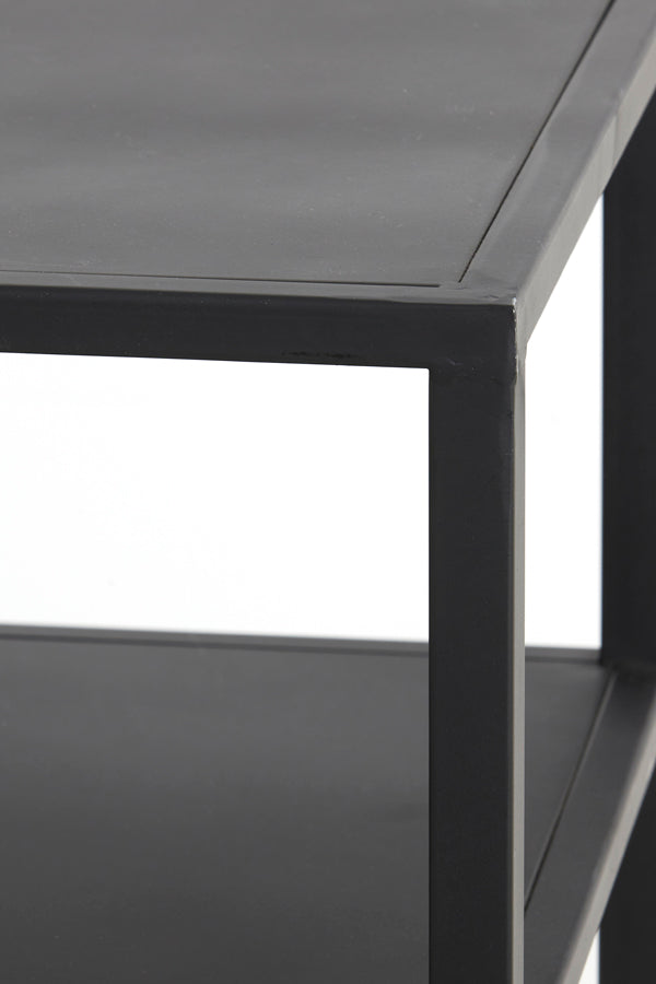 Yvana Matte Black Cabinet with Open Shelving 101x36x200 cm