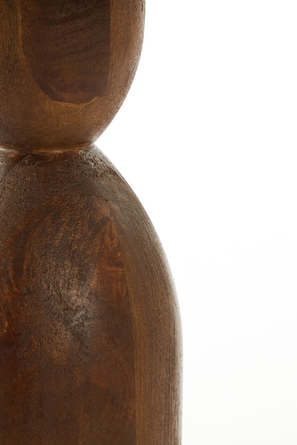 Round 50cm Mango Wood Side Table in Rich Brown Finish