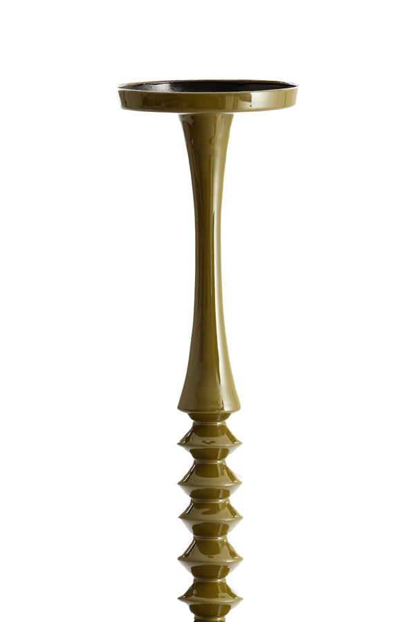 Elevated Elegance: Mistry Dark Olive Green Candle Holder (Ø11x51 cm)