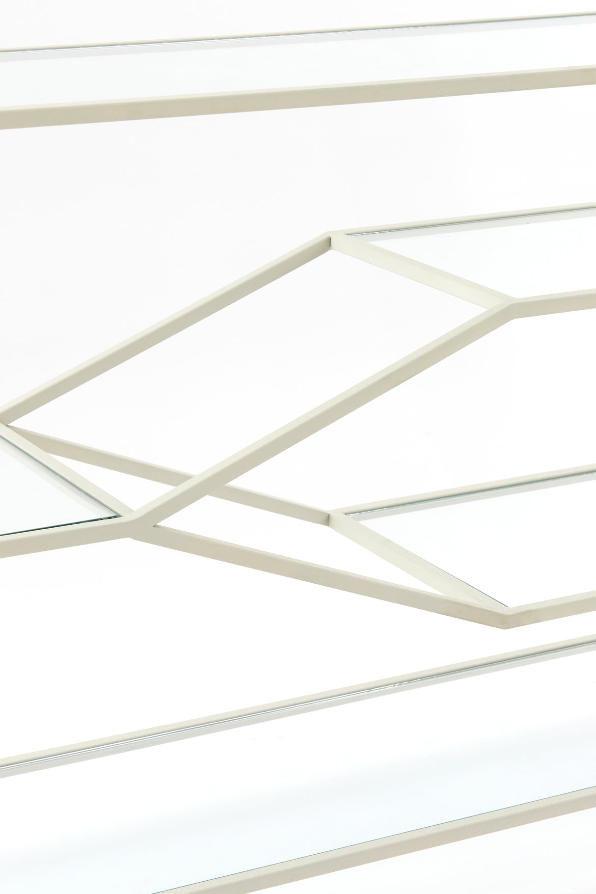 Elegant Aino Glass Console with Cream Finish - 140x35x80 cm