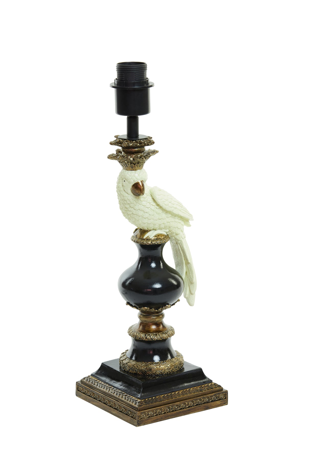 Elegant Nyasa Black-Cream Lamp Base, 14.5x14.5x46.5 cm