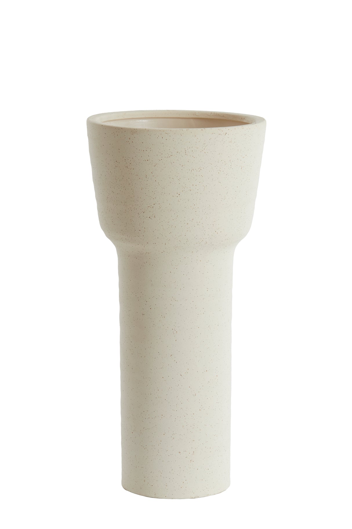 Refined Ceramic Vase in Matte Cream Finish - 22x46 cm