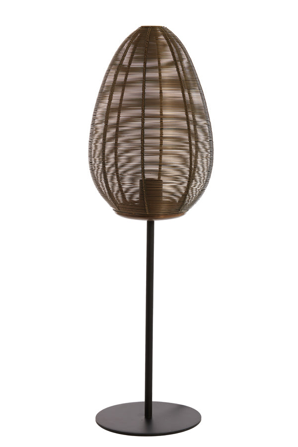 Elegant Vintage Bronze and Matte Black Table Lamp, 20x67 cm