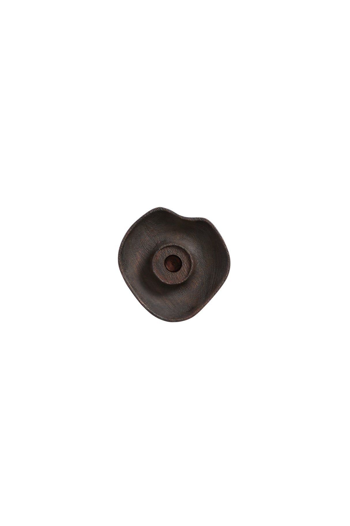 Elegance in Wood: Lagoa Candle Holder Ø14x3 cm in Matte Dark Brown