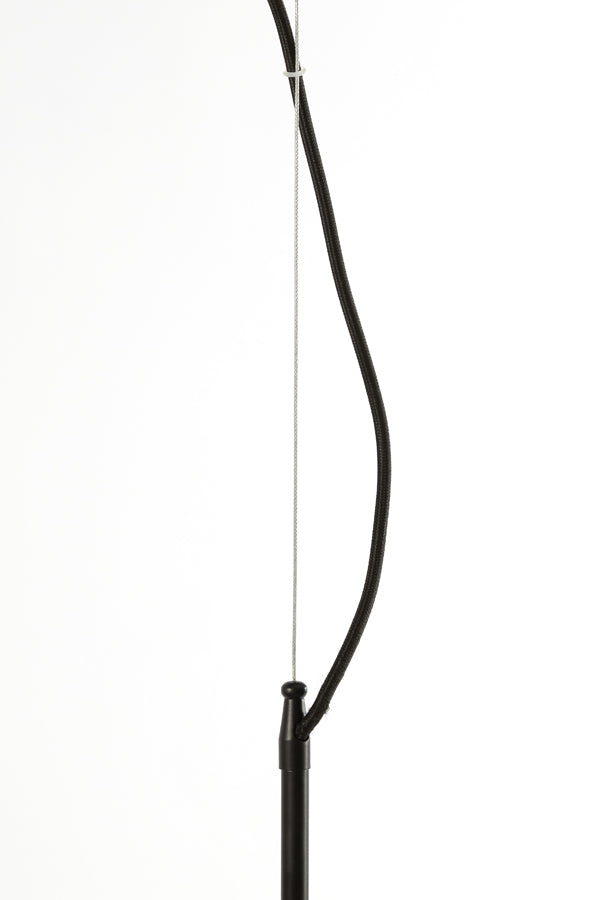 Elegant Hanging Lamp with Smoked Glass and Matte Black Finish, 45x48 cm