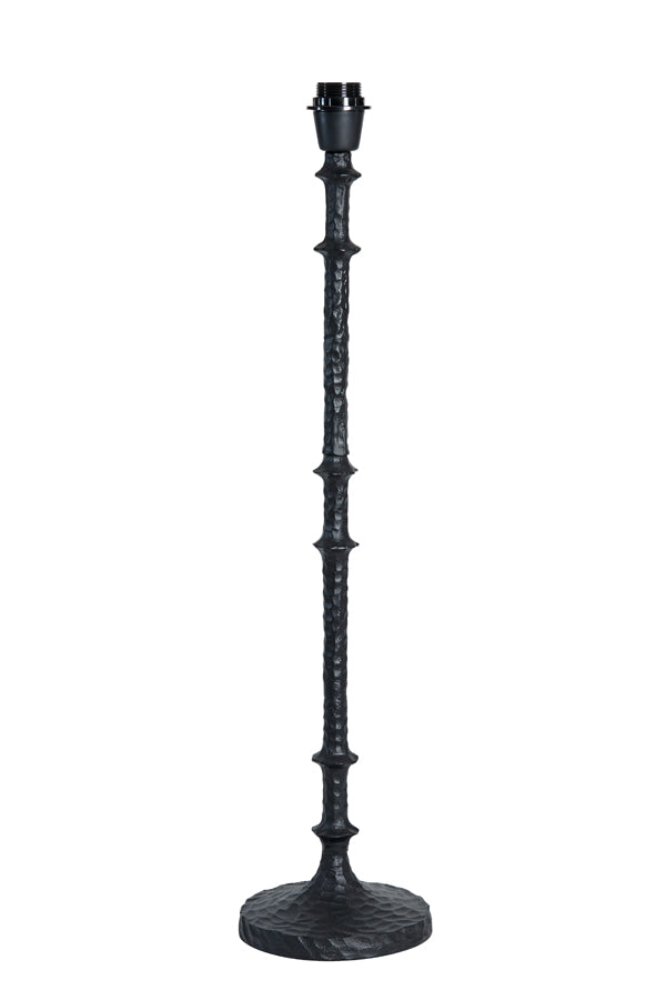 Elegant Sinhalese Lamp Base in Matte Black Finish - 15x75 cm