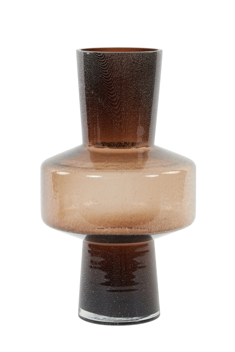 Elegant Brown Glass Vase Ø23.5x42 cm - Trasmo Collection