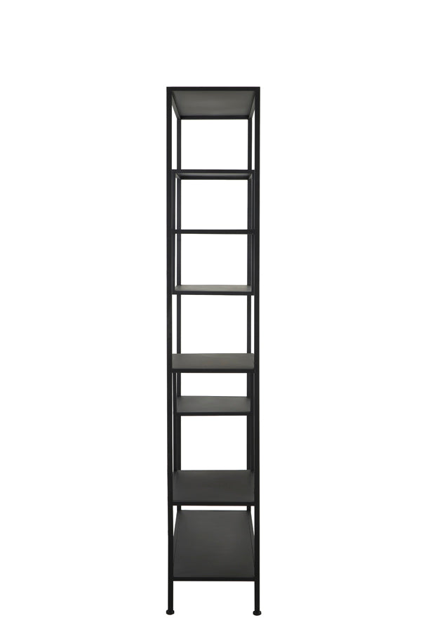 Yvana Matte Black Cabinet with Open Shelving 101x36x200 cm