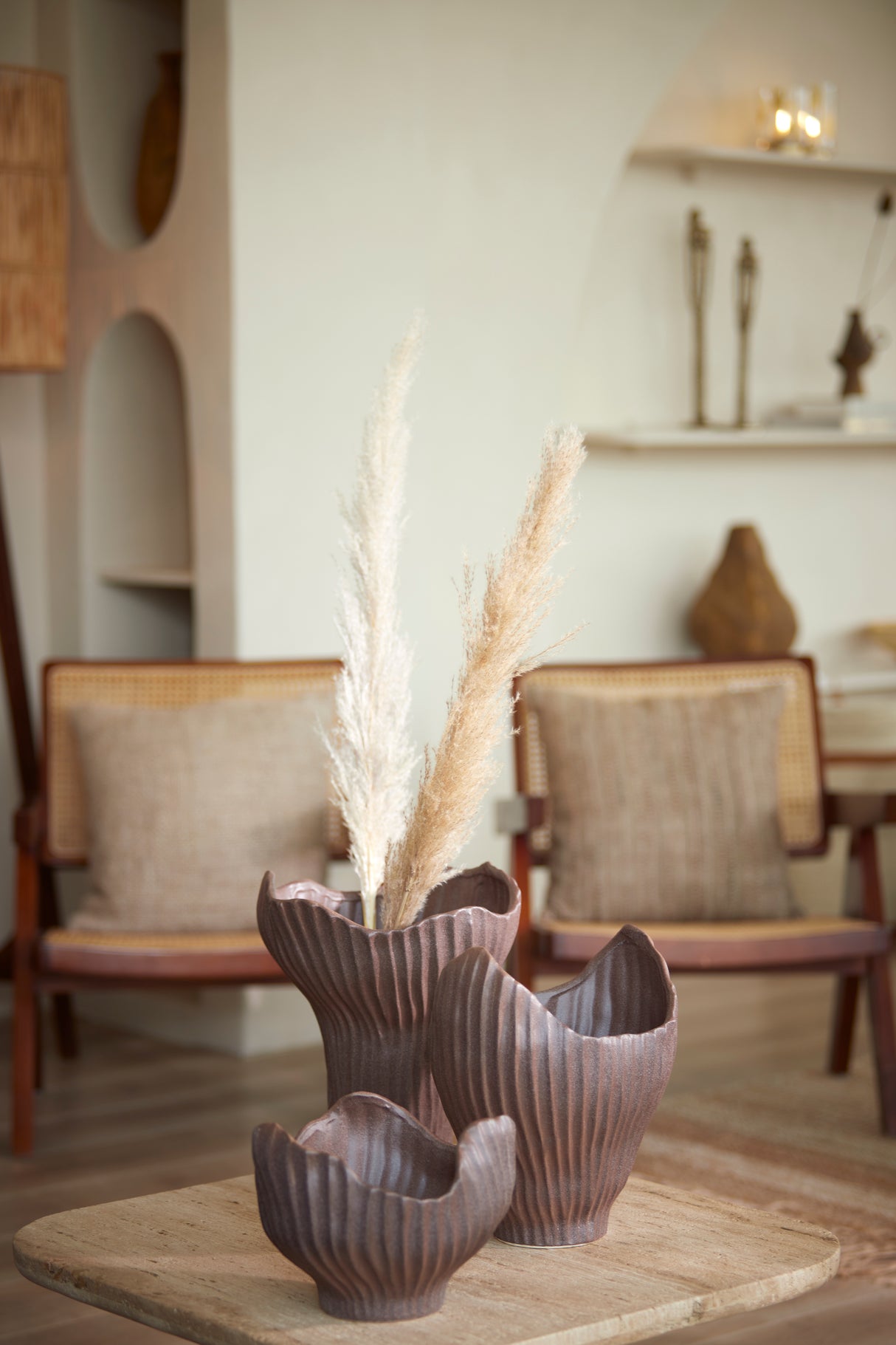 Moraba Dark Brown Decorative Vase - 26x25.5x31.5 cm