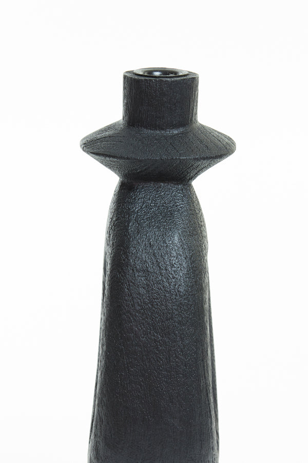 Elegant Django Black Wooden Candle Holder - 14x14x50 cm