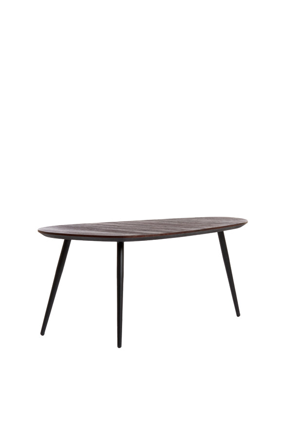 Rustic Nested Coffee Tables Set in Wood and Black Metal 84x39x34 + 84x39x39 cm