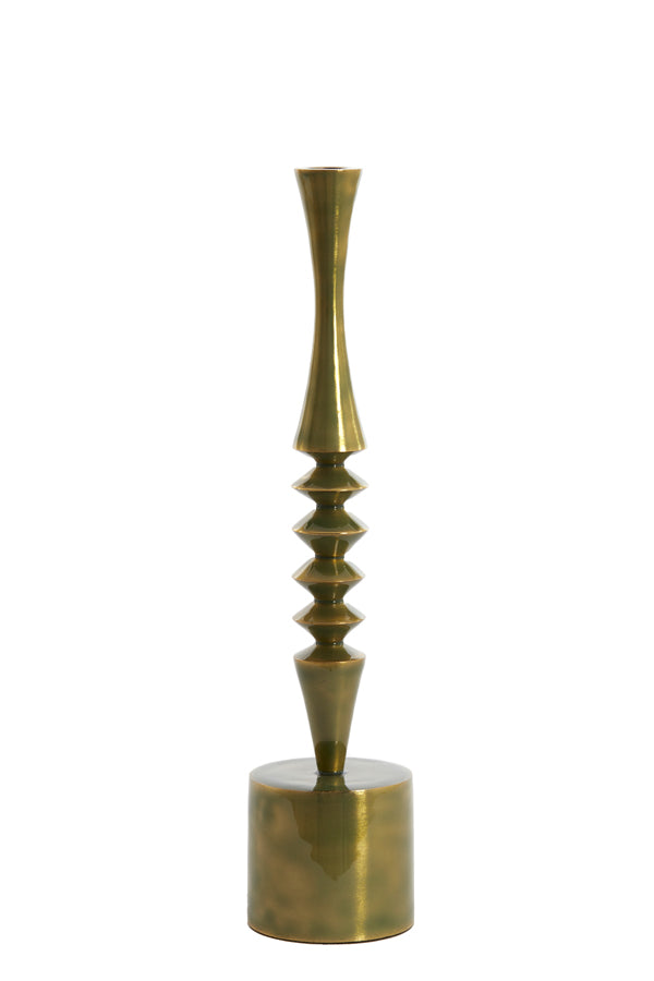 Luxurious Green and Gold Candle Holder Ø10x45 cm
