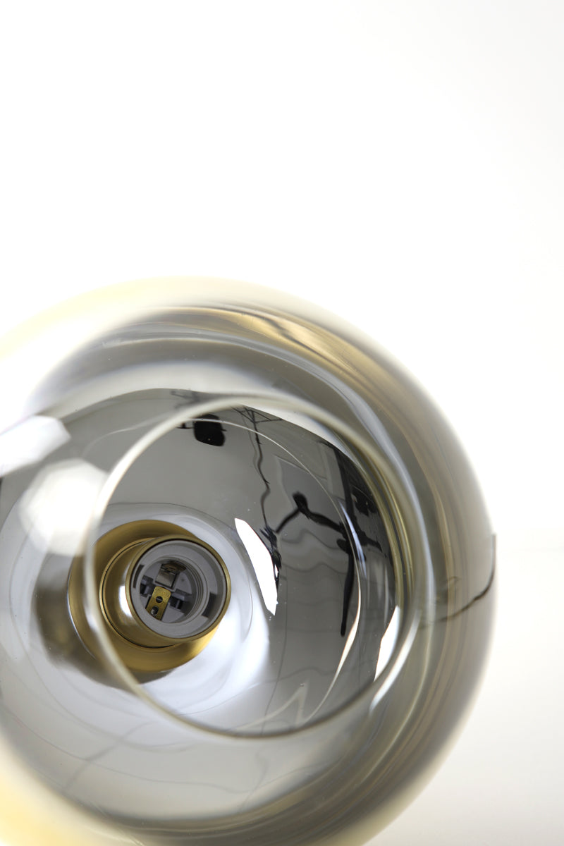 Elegant Glass Pendant Lamp Ø23x18 cm - Gold and Clear Design