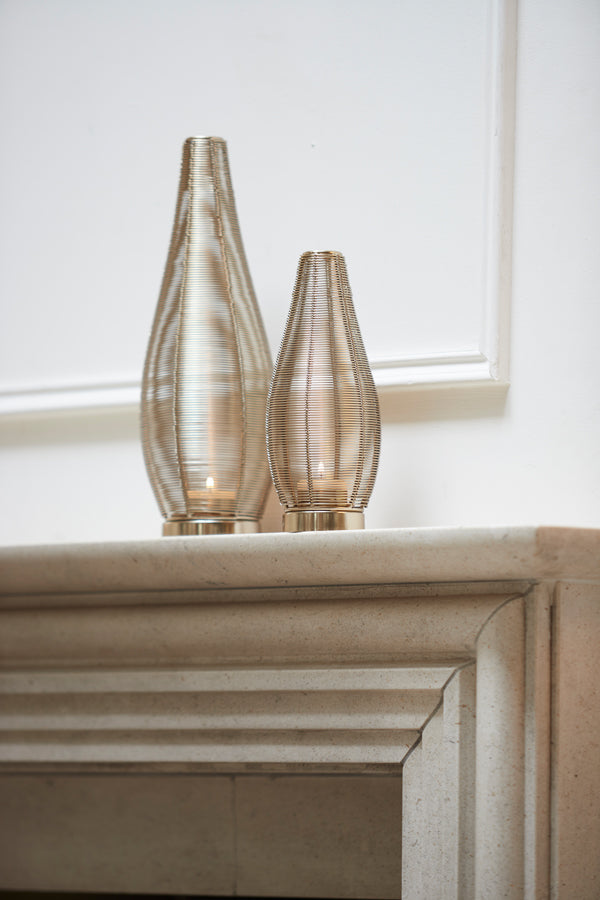 Gleaming Gold Suneka Tealight Holder Ø9x22 cm