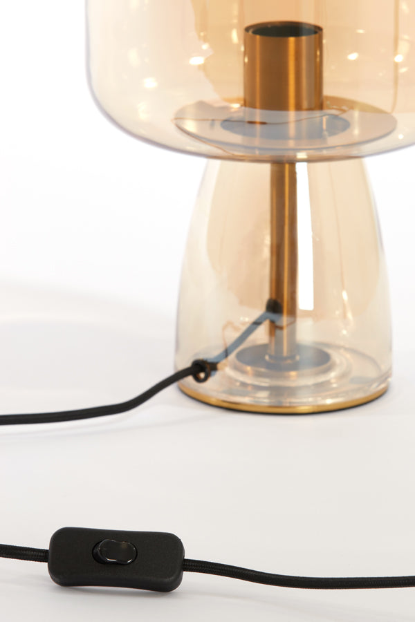Amber & Gold Elegance: Lotta Glass Table Lamp (21cm x 45cm)