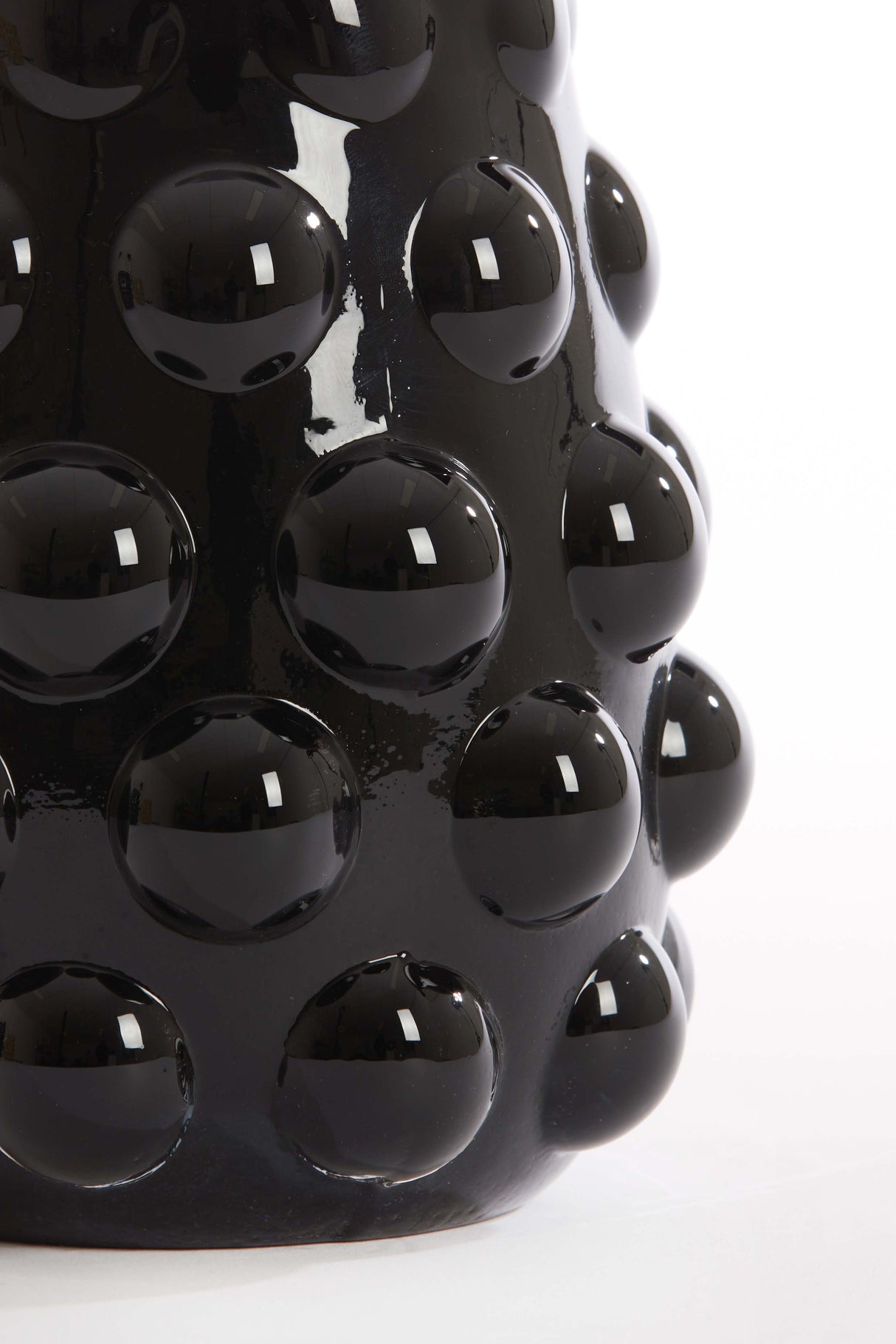 Elegant Black Haroa Glass Vase, Ø15.5x19 cm