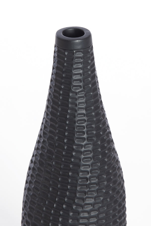 Elegant Black Matte Yasso Deco Vase - 30 cm