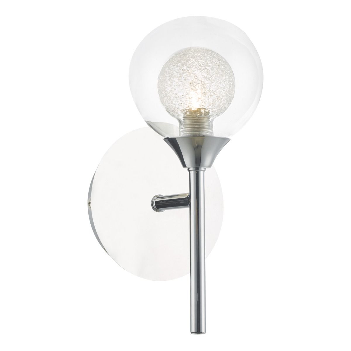 Zeke Wall Light Polished Chrome Glass