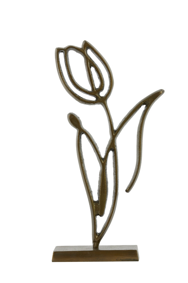 Antique Bronze Tulip Ornament on Stand 24x8.5x45 cm