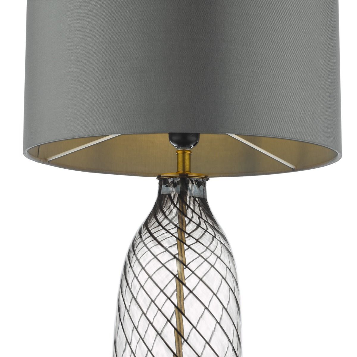 Zeya Grey Faux Silk Drum Shade 37cm