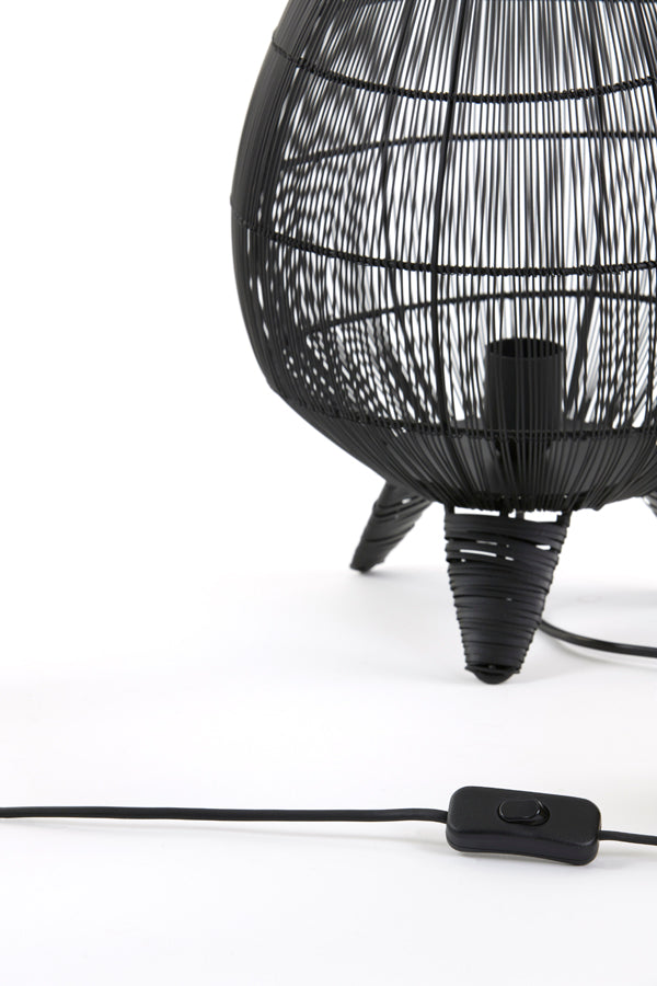 Sleek Yumi Black Table Lamp, 28x37 cm