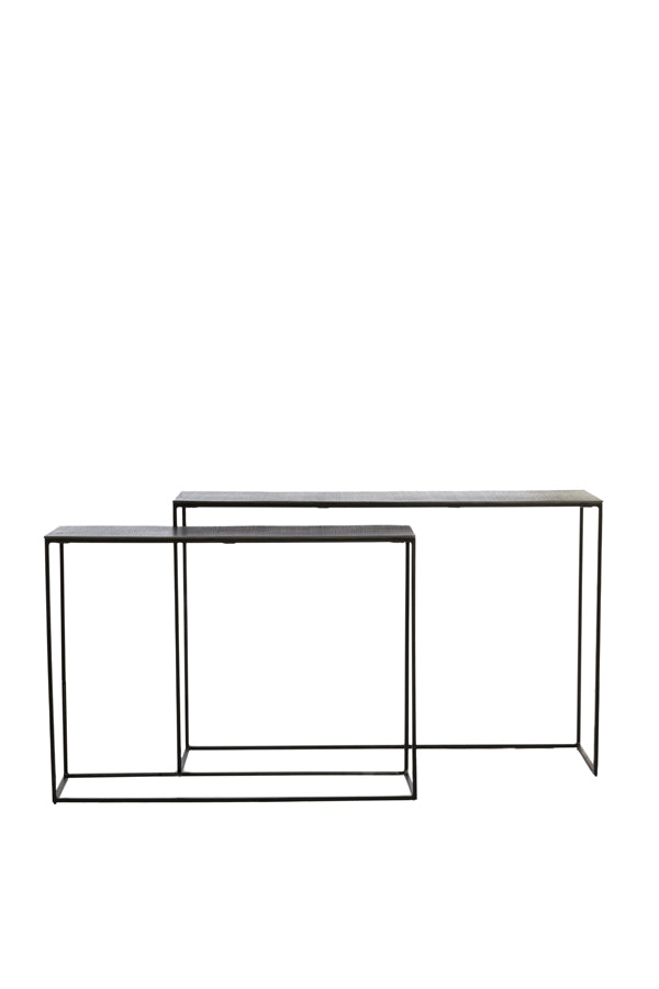 Title: Zayn Black Console Set - Sleek Dimensions 96.5x24x70 cm + 119.5x30.5x78.5 cm