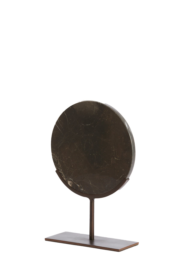 Elegant Dark Brown Marble Sculpture on Stand, 25.5x10x38.5 cm