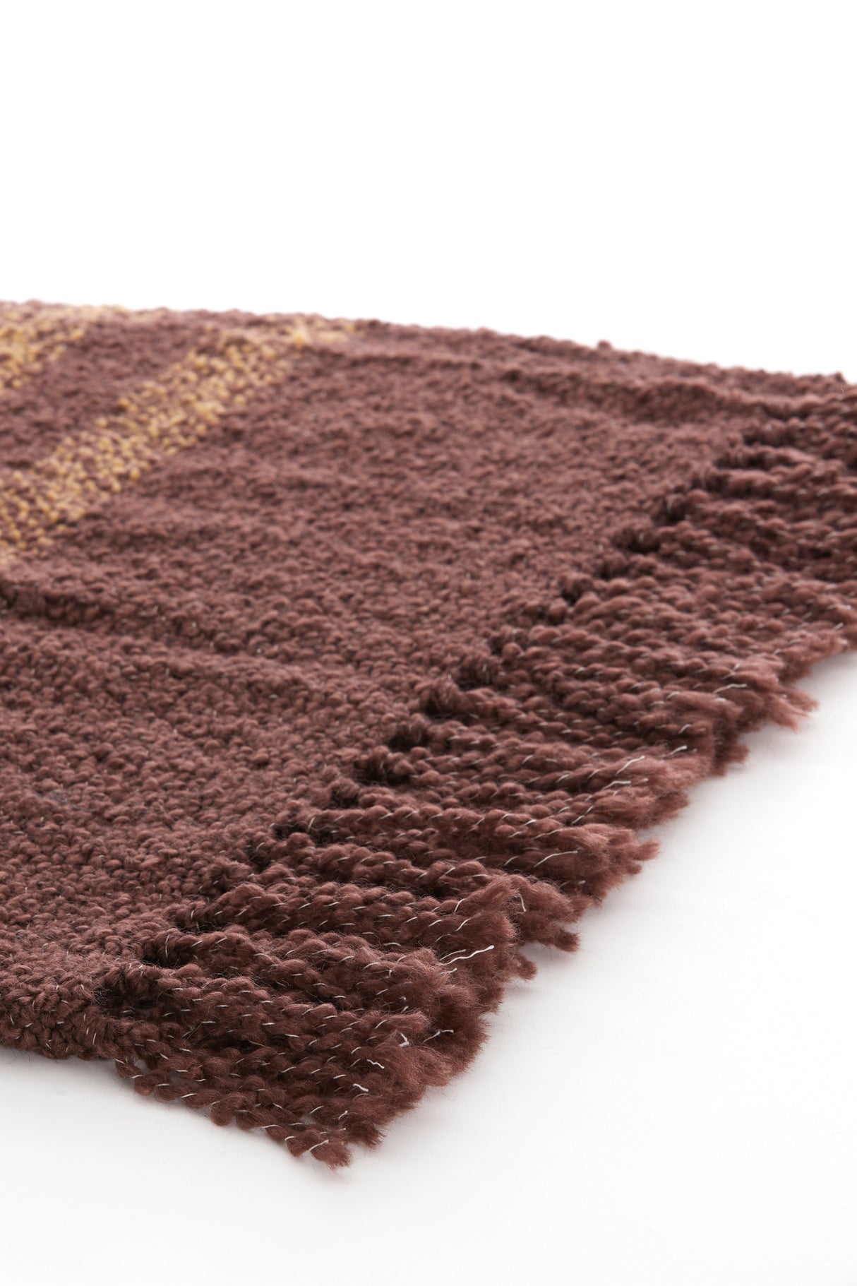 Elegant Braza Throw Blanket in Deep Brown & Ochre Hues - 170x130 cm